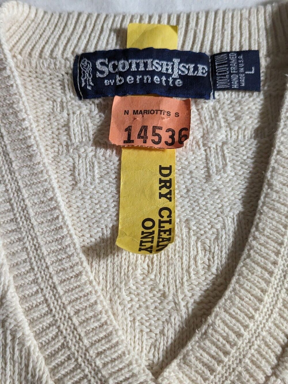 Scottish Isle mens Cardigan Golf sweater L Vtge More Like An XL Chest46 Preppy